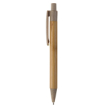Stylo en bambou et paille de blé avec détails colorés couleur gris