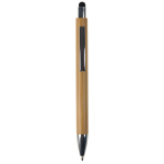 Stylo en bambou avec pointeur coloré pour écran tactile couleur noir deuxième vue