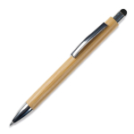 Stylo en bambou avec pointeur coloré pour écran tactile couleur noir troisième vue