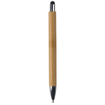 Stylo en bambou avec pointeur coloré pour écran tactile couleur noir quatrière vue