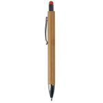 Stylo en bambou avec pointeur coloré pour écran tactile couleur orange