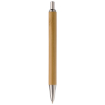 Stylo à bouton-poussoir en bambou et métal avec encre noire couleur naturel quatrière vue