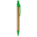 Stylo écologique en bambou avec clip en forme de feuille couleur vert lime cinquième vue