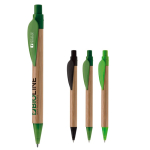 Stylo écologique en bambou avec clip en forme de feuille
