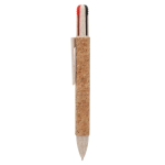 Stylo écologique multifonction 4 en 1 en liège couleur naturel troisième vue