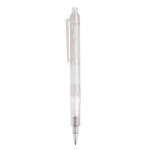 Stylo transparent en matériau biodégradable avec détails colorés couleur blanc