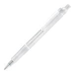 Stylo transparent en matériau biodégradable avec détails colorés couleur blanc troisième vue