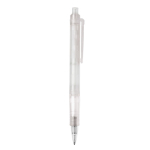 Stylo transparent en matériau biodégradable avec détails colorés couleur blanc cinquième vue