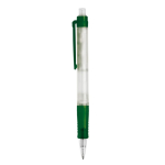 Stylo transparent en matériau biodégradable avec détails colorés couleur vert