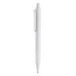 Stylo à bouton-poussoir en matériau biodégradable à encre bleue couleur blanc