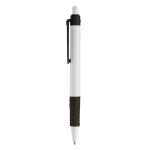 Stylo à bouton-poussoir en matériau biodégradable à encre bleue couleur blanc/noir