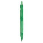 Stylo en bouteilles de PET recyclées avec encre bleue couleur vert transparent quatrière vue