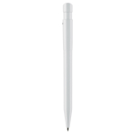 Stylo Stilolinea en plastique 100% recyclé à encre bleue couleur blanc quatrière vue