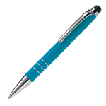 Petit stylo en aluminium de couleurs vives avec pointeur noir couleur bleu