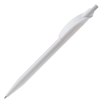Stylo en plastique blanc avec clip incurvé coloré couleur blanc