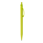 Stylo en plastique blanc avec clip incurvé coloré cinquième vue