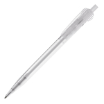 Stylo en plastique transparent avec clip original couleur blanc transparent