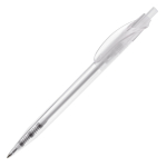 Stylo transparent de couleurs avec clip incurvé fabriqué en UE couleur blanc transparent
