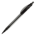Stylo transparent de couleurs avec clip incurvé fabriqué en UE couleur noir transparent