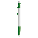 Stylo blanc avec détails colorés et poignée texturée couleur vert