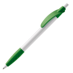 Stylo blanc avec détails colorés et poignée texturée couleur vert troisième vue