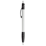 Stylo blanc avec détails colorés et poignée texturée couleur blanc/noir
