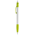 Stylo blanc avec détails colorés et poignée texturée couleur vert clair