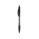 Stylo transparent en plastique avec prise en caoutchouc fabriqué en UE vue principale