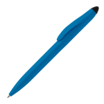 Stylo en plastique avec mécanisme rotatif et pointeur noir couleur bleu troisième vue