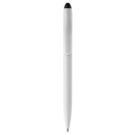 Stylo en plastique avec mécanisme rotatif et pointeur noir couleur blanc/noir deuxième vue