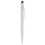 Stylo en plastique avec mécanisme rotatif et pointeur noir couleur blanc/noir cinquième vue