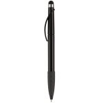 Stylo en plastique avec pointeur et poignée texturée colorée couleur noir