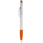 Stylo en plastique avec pointeur et poignée texturée colorée couleur orange