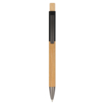 Stylo en bois avec détail coloré en haut couleur noir deuxième vue