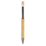 Stylo en bois avec détail coloré en haut couleur blanc deuxième vue