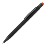 Stylo en métal avec pointeur coloré et logo gravé assorti couleur orange troisième vue
