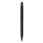 Stylo en métal avec pointeur coloré et logo gravé assorti couleur vert lime quatrière vue