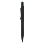 Stylo en métal avec pointeur coloré et logo gravé assorti couleur bleu foncé