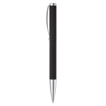 Stylo rotatif en aluminium avec clip et pointe métallique couleur noir