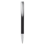Stylo rotatif en aluminium avec clip et pointe métallique couleur noir deuxième vue