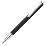 Stylo rotatif en aluminium avec clip et pointe métallique couleur noir troisième vue