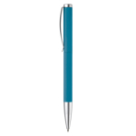 Stylo rotatif en aluminium avec clip et pointe métallique couleur bleu