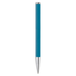 Stylo rotatif en aluminium avec clip et pointe métallique couleur bleu quatrière vue