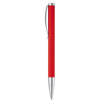 Stylo rotatif en aluminium avec clip et pointe métallique couleur rouge