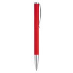 Stylo rotatif en aluminium avec clip et pointe métallique couleur rouge cinquième vue