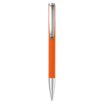 Stylo rotatif en aluminium avec clip et pointe métallique couleur orange deuxième vue