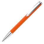 Stylo rotatif en aluminium avec clip et pointe métallique couleur orange troisième vue