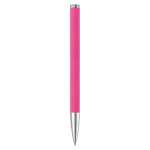 Stylo rotatif en aluminium avec clip et pointe métallique couleur rose quatrière vue