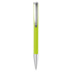 Stylo rotatif en aluminium avec clip et pointe métallique couleur vert lime deuxième vue