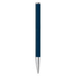 Stylo rotatif en aluminium avec clip et pointe métallique couleur bleu foncé quatrière vue